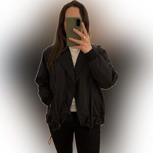 Fits like a M! Madewell Tokyo Bomber Jacket - Deep Navy/Black, Asymmetric Zip